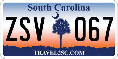 SC license plate ZSV067