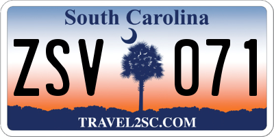 SC license plate ZSV071
