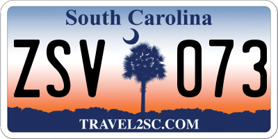 SC license plate ZSV073