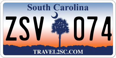 SC license plate ZSV074
