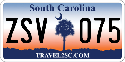 SC license plate ZSV075