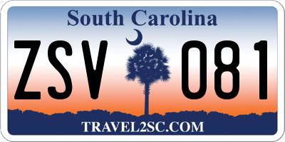 SC license plate ZSV081