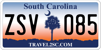 SC license plate ZSV085