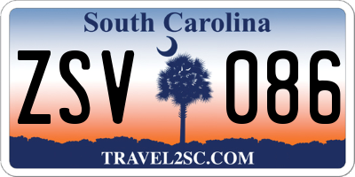 SC license plate ZSV086