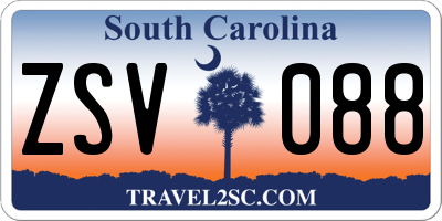 SC license plate ZSV088