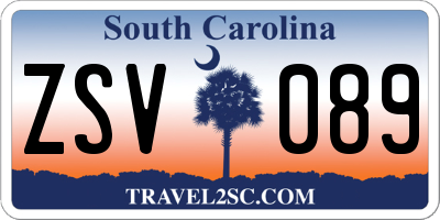 SC license plate ZSV089