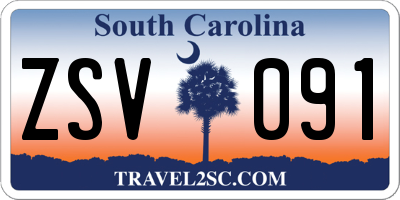 SC license plate ZSV091