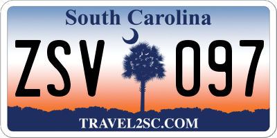 SC license plate ZSV097