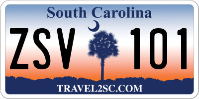 SC license plate ZSV101