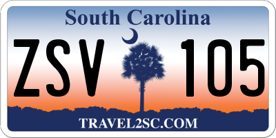 SC license plate ZSV105
