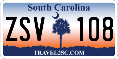 SC license plate ZSV108