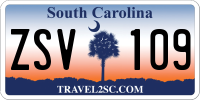 SC license plate ZSV109