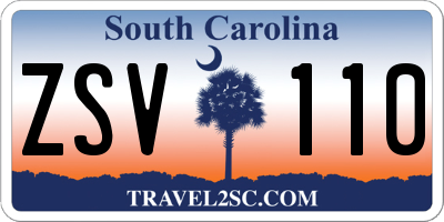 SC license plate ZSV110
