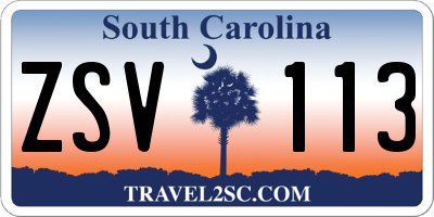 SC license plate ZSV113