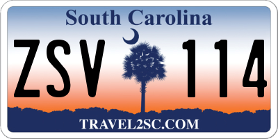 SC license plate ZSV114