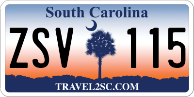 SC license plate ZSV115