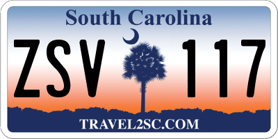 SC license plate ZSV117