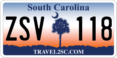 SC license plate ZSV118