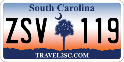 SC license plate ZSV119