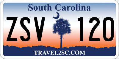 SC license plate ZSV120