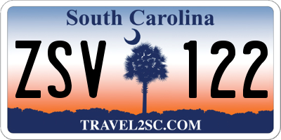 SC license plate ZSV122
