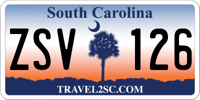 SC license plate ZSV126