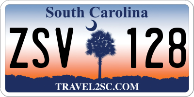 SC license plate ZSV128