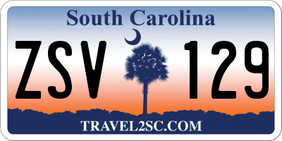 SC license plate ZSV129