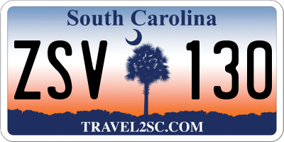 SC license plate ZSV130