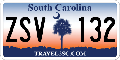 SC license plate ZSV132