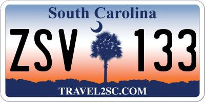 SC license plate ZSV133