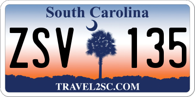 SC license plate ZSV135