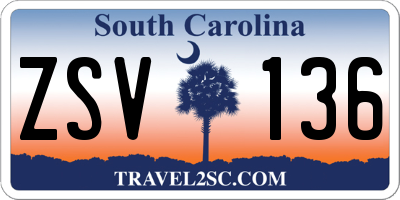 SC license plate ZSV136