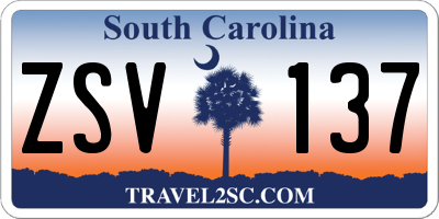 SC license plate ZSV137