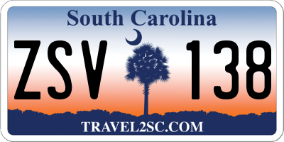 SC license plate ZSV138