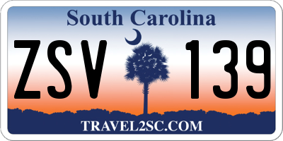 SC license plate ZSV139