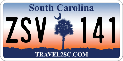 SC license plate ZSV141