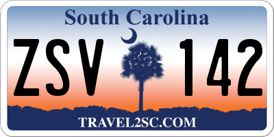 SC license plate ZSV142