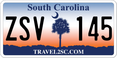 SC license plate ZSV145