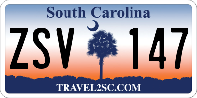 SC license plate ZSV147