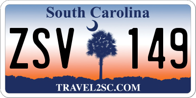 SC license plate ZSV149