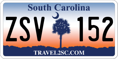 SC license plate ZSV152