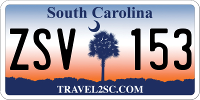 SC license plate ZSV153
