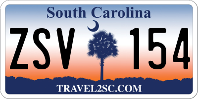 SC license plate ZSV154