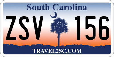 SC license plate ZSV156