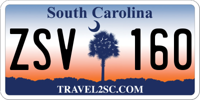 SC license plate ZSV160
