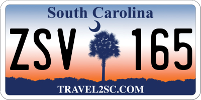 SC license plate ZSV165