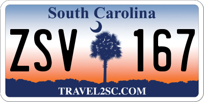 SC license plate ZSV167