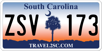 SC license plate ZSV173
