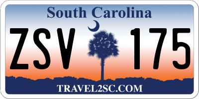 SC license plate ZSV175